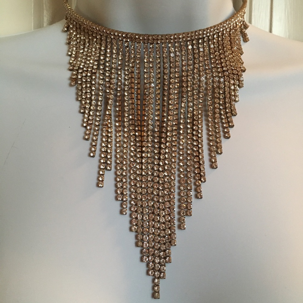 (Do Not Buy) Rhinestone Fringe Choker